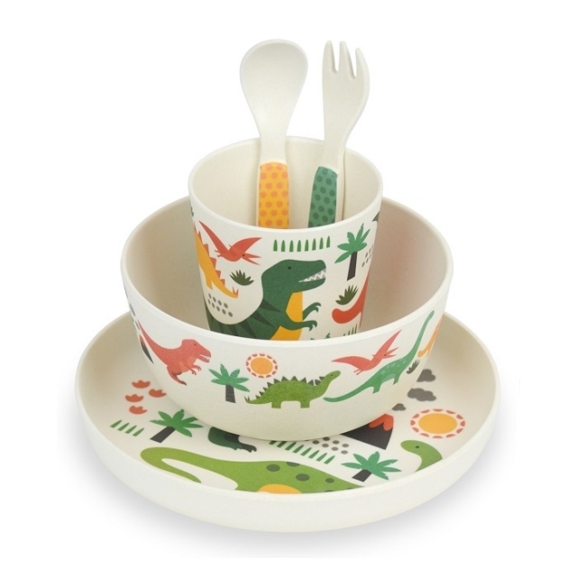 BPA Plastic Free Formaldehyde and Phthalate-Free PVC Petit Collage Forest Dinnerware Set Sustainable Bamboo