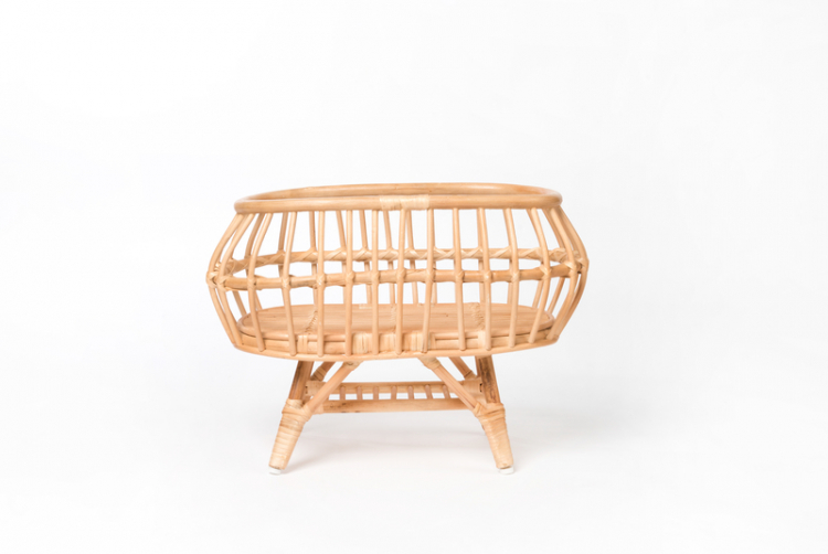 rattan doll crib